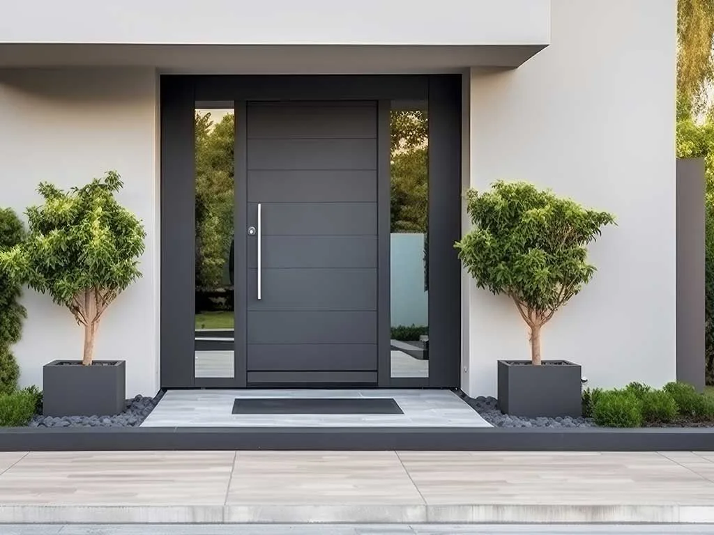 French door installation connecting interior and terrace