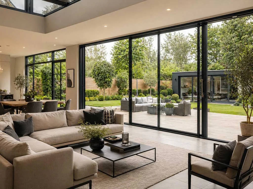 Bespoke glazed living space extension by Coziluxe