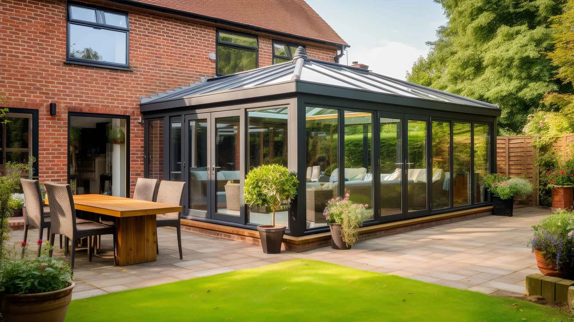 Premium glazed living space extension with architectural detailing