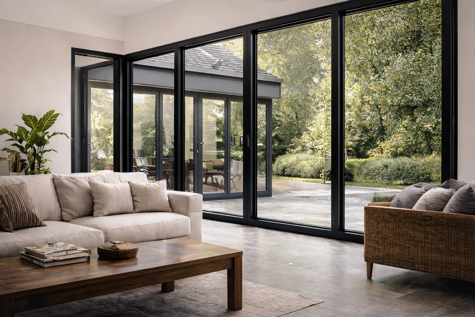 Premium aluminium window installation with slim contemporary framing