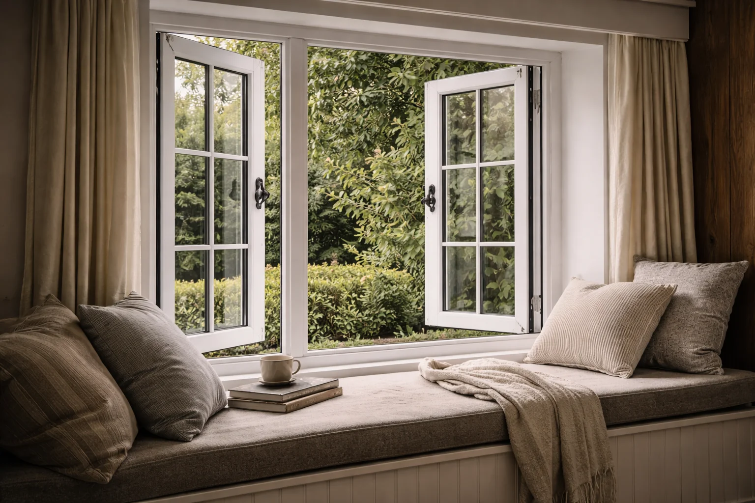 Premium casement-style window installation with classic detailing